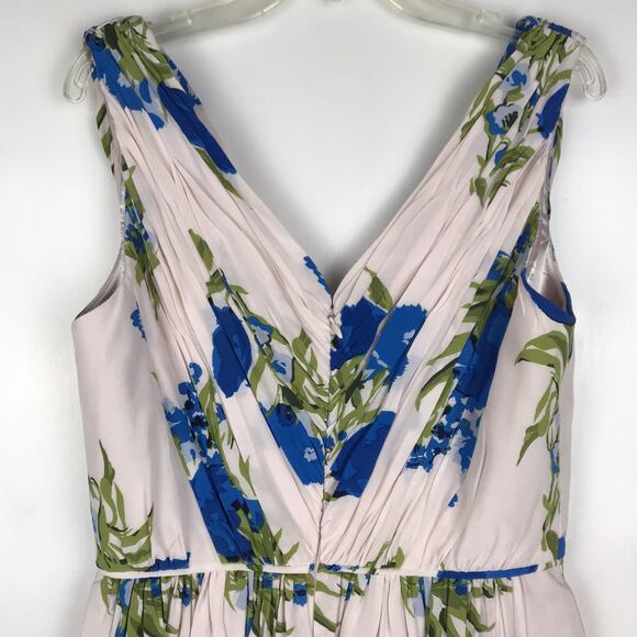 Boden Serena Fit & Flare Dress Flowy Pink Blue Floral V-Neck Lined Sz US 4 UK 8 - Picture 8 of 15